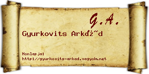 Gyurkovits Arkád névjegykártya