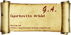 Gyurkovits Arkád névjegykártya